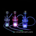 Customnewest 디자인 led shisha 주머니 플라스틱 미니 물 담뱃대